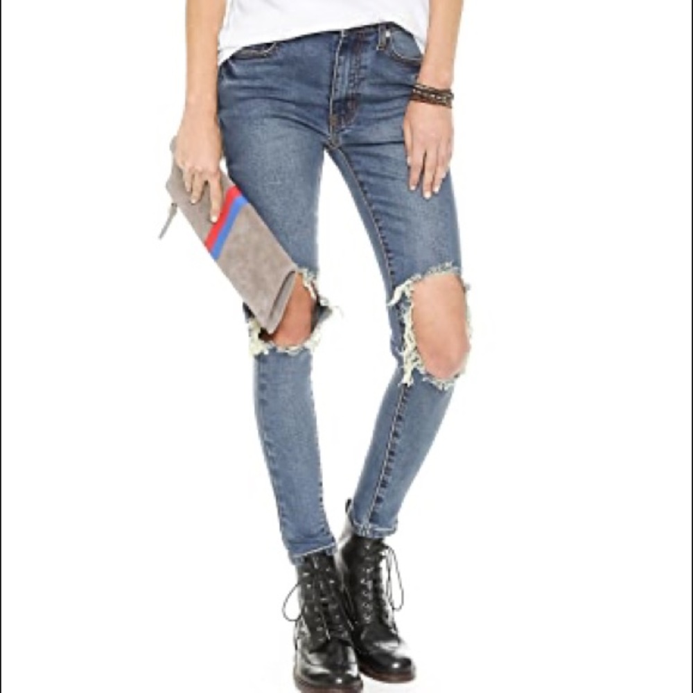 UNIF peach pit skinny jeans